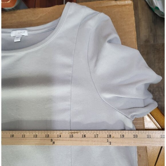 J. Jill Pure Jill Gray Long Sleeved Pima Cotton Blend Pocket Dress Knee Length L - Picture 5 of 7